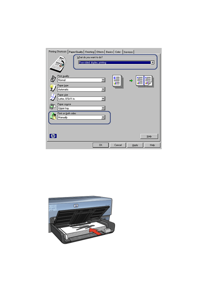 Manual twosided printing HP Deskjet 6988 Printer